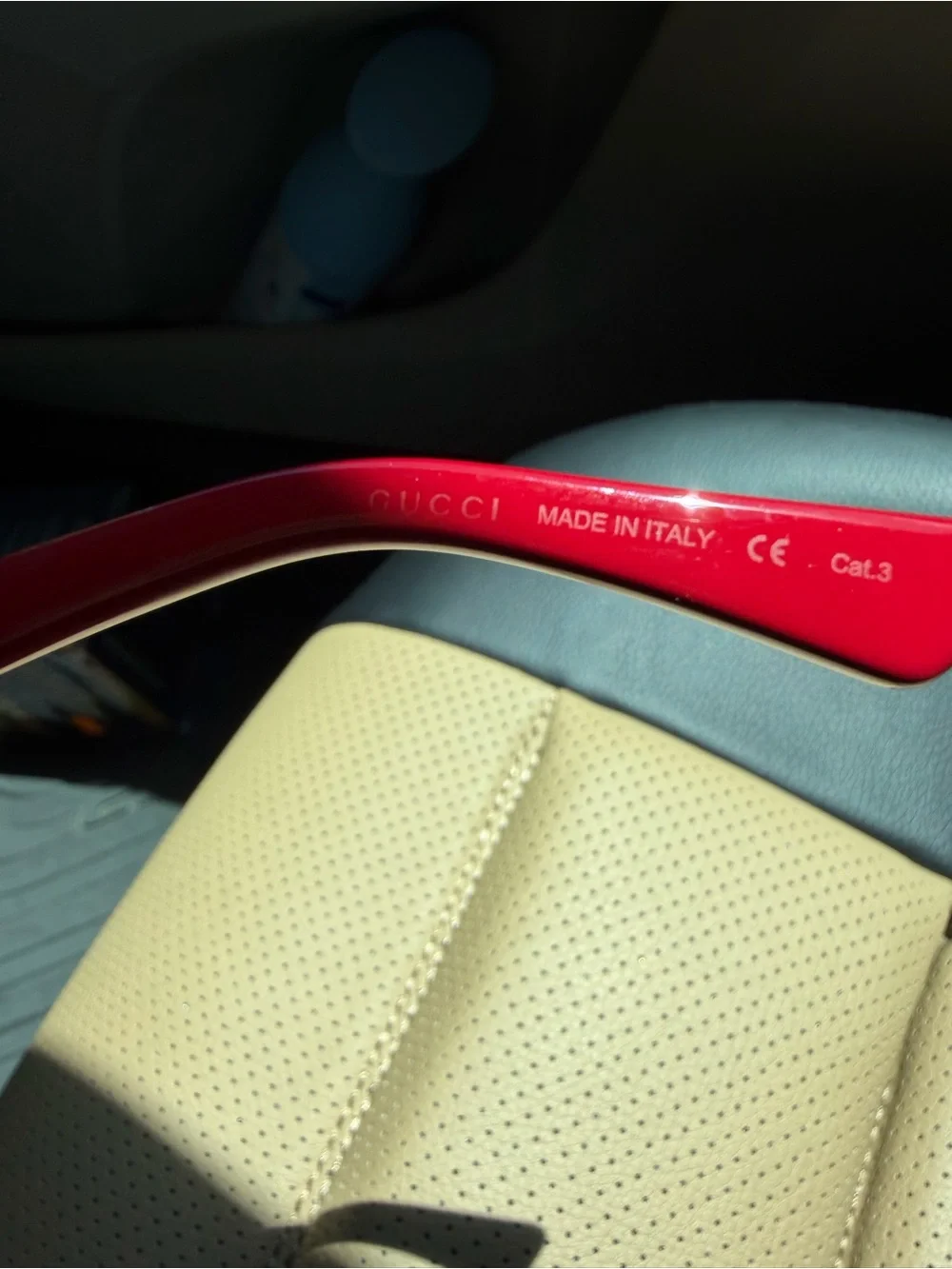 Gucci Red Sunglasses Arm 